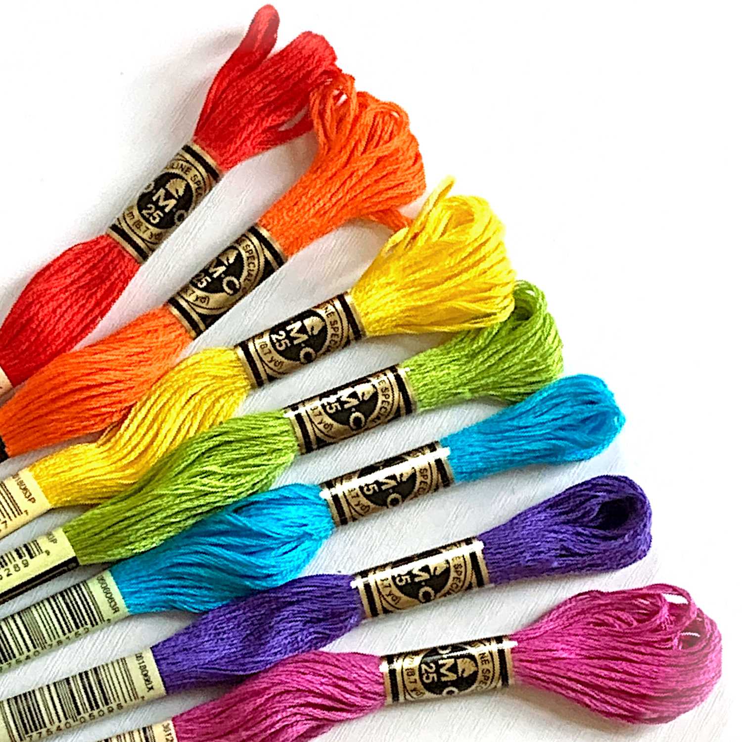 Rainbow DMC Thread skeins