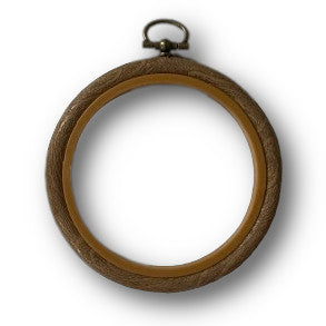 3 inch flexi embroidery hoop, woodgrain effect