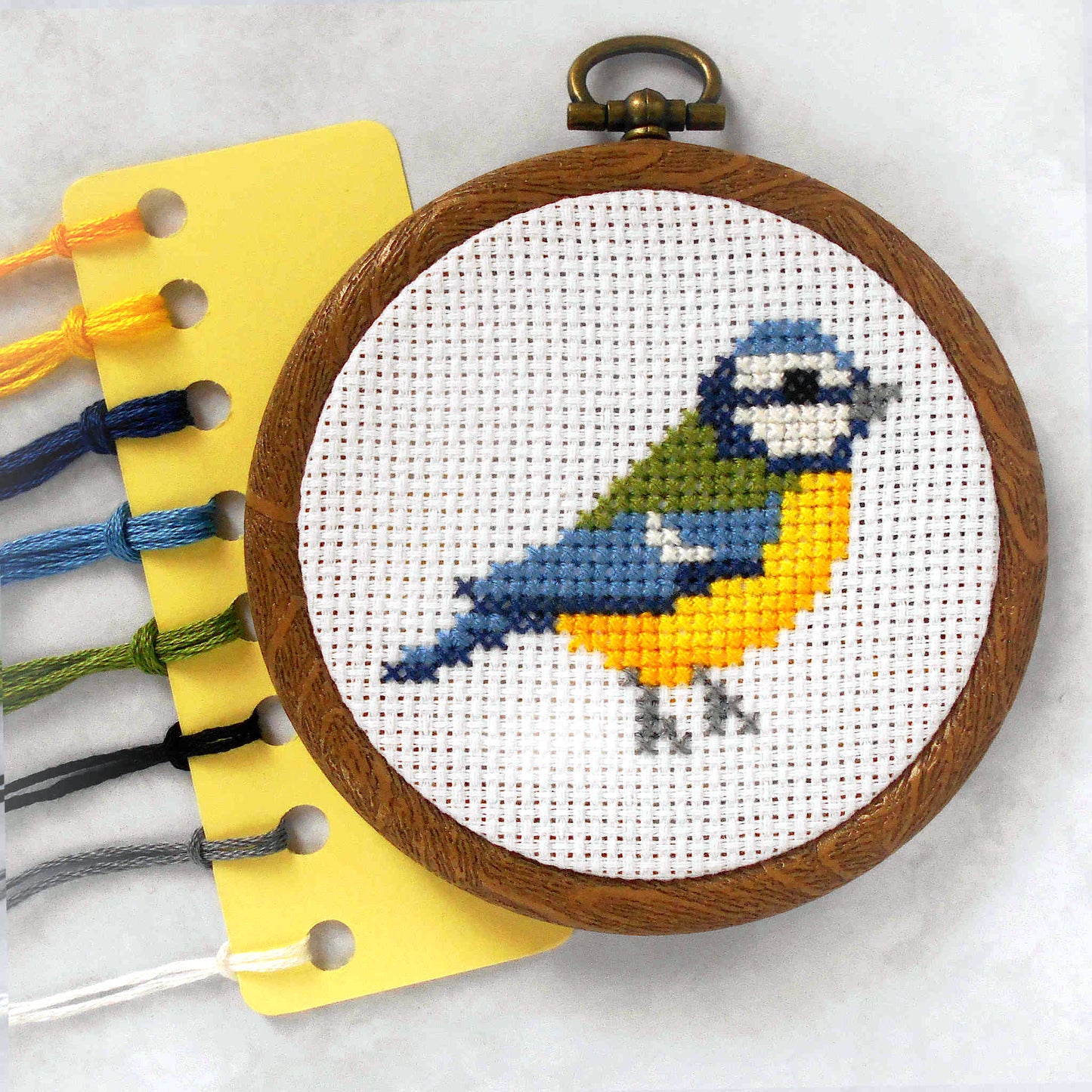 Blue Tit Cross Stitch Kit With Hoop