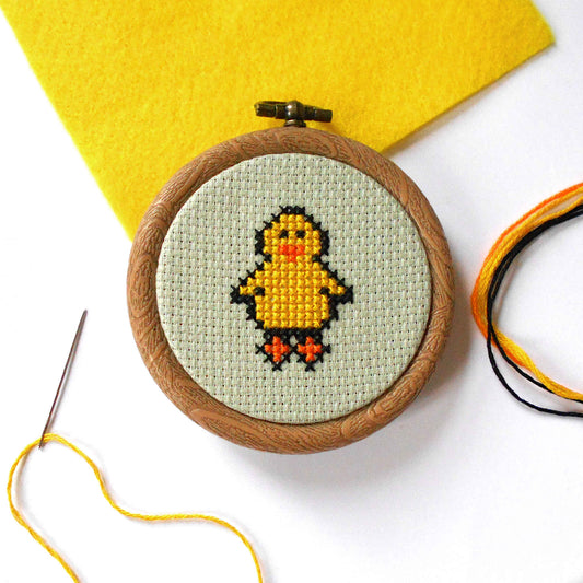 Chick Cross Stitch Kit, Easter Crafts