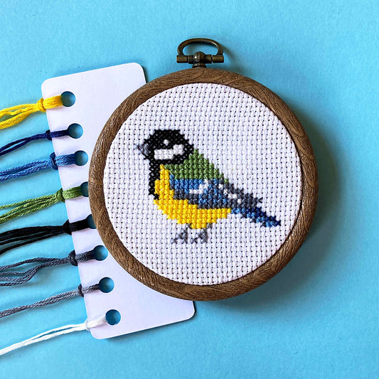 Great Tit Cross Stitch Kit, DMC Embroidery Threads