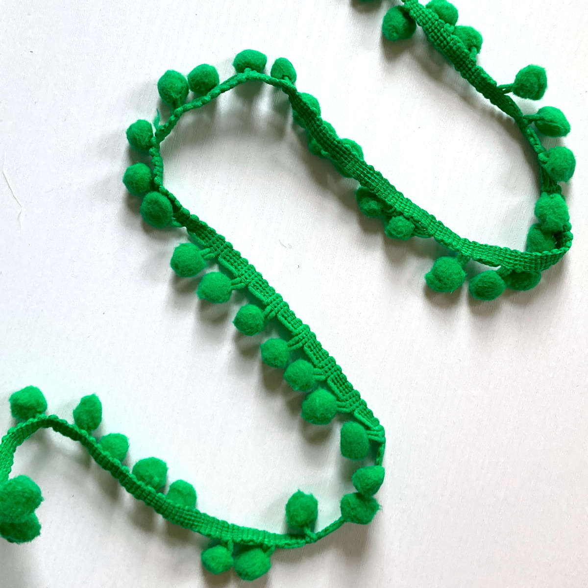 Green pom pom trim