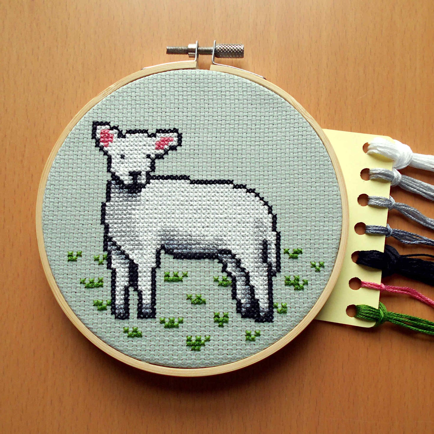 Lamb Cross Stitch Kit, Needlepoint