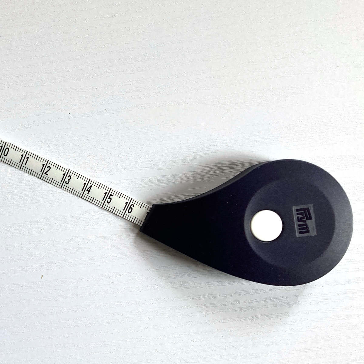 Prym spring tape measure showing tape extended