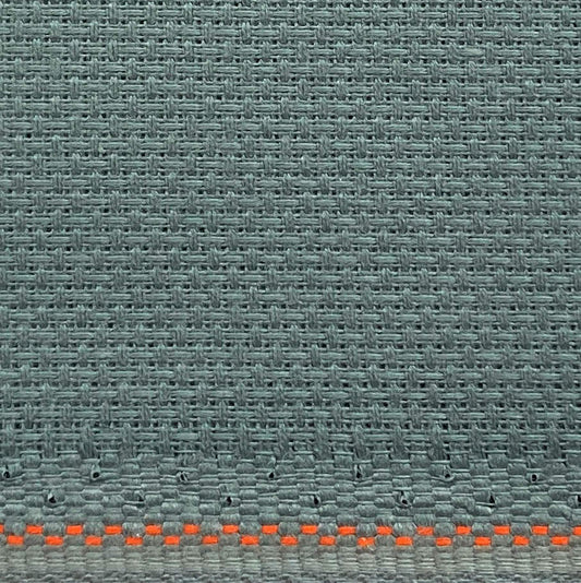 Zweigart Misty blue 14 cout aida fabric close up