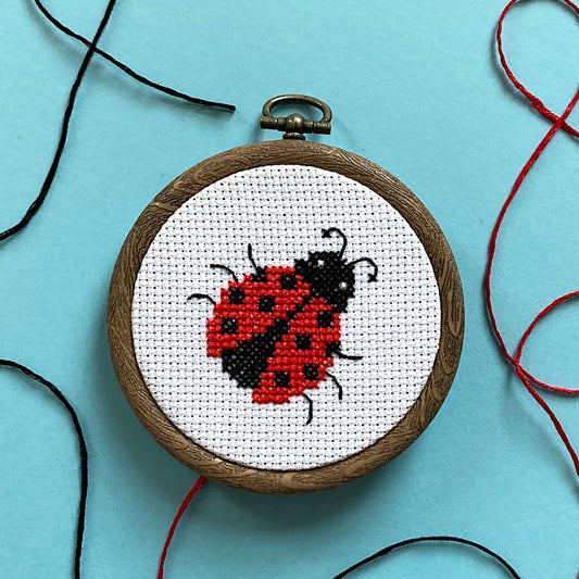 Ladybug mini cross stitch insect