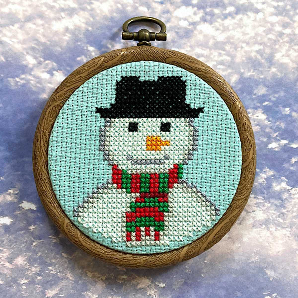 Snowman Cross Stitch Christmas Decoration DIY Kit