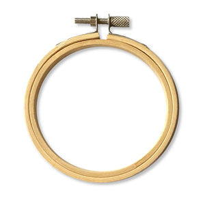 3 inch bamboo wooden embroidery hoop with adjustable screw