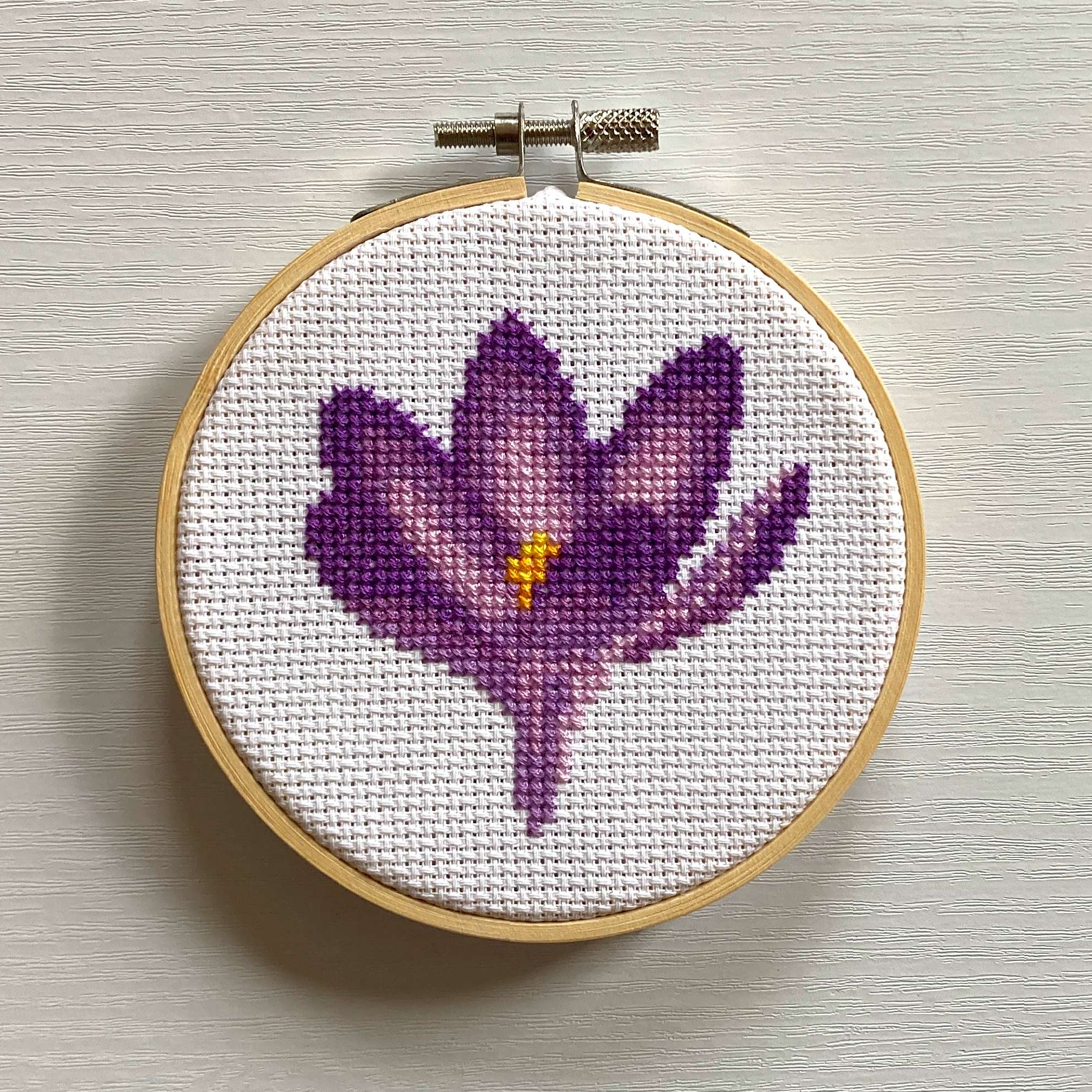 Crocus Cross Stitch Kit With Hoop, DIY Crafts | Knit Knot Krafts