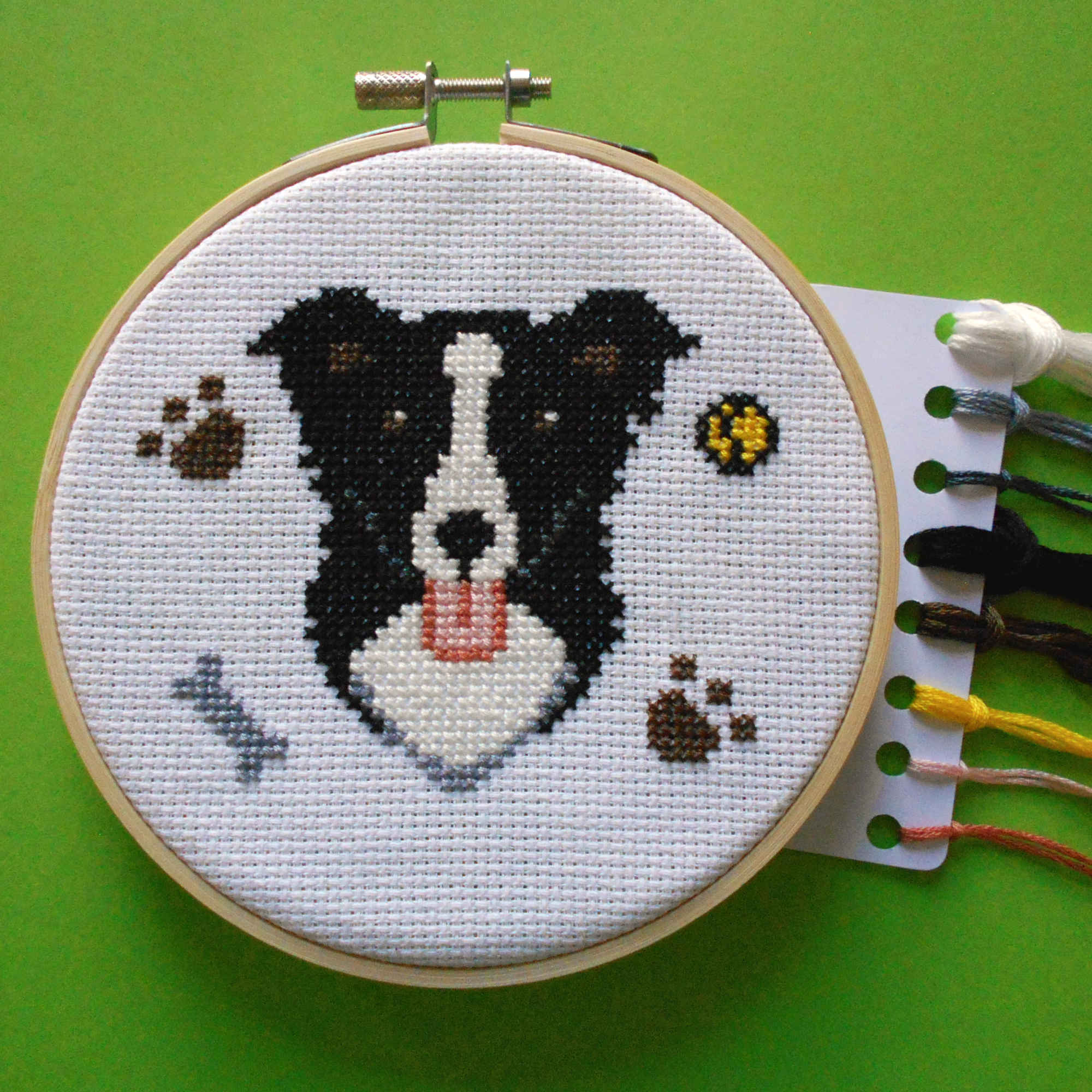 Border Collie Needlepoint online Wallet DIY Kit