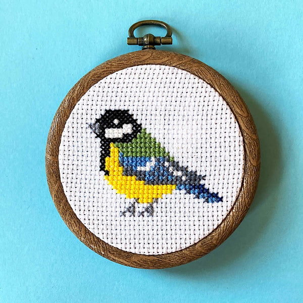 Great Tit Cross Stitch With Hoop