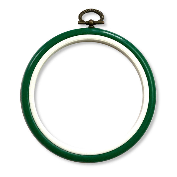 4 inch green flexi grip embroidery hoop