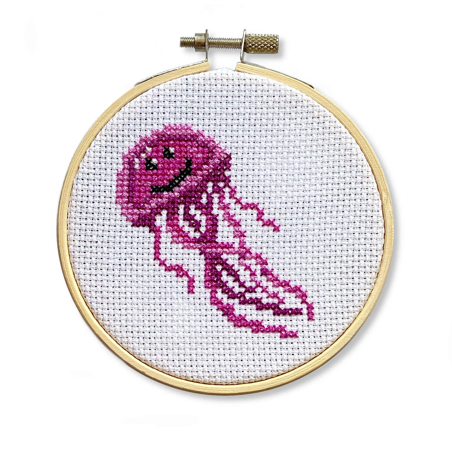 Jellyfish Cross Stitch with Hoop