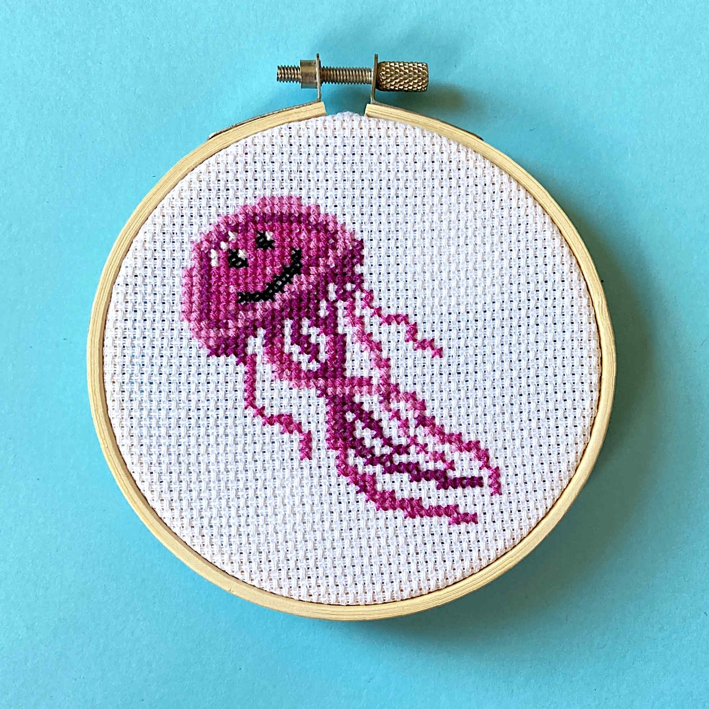 Pink Jellyfish Cross Stitch
