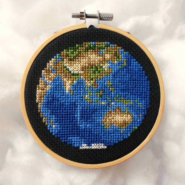 Planet Earth Asia and Africa View Cross Stitch