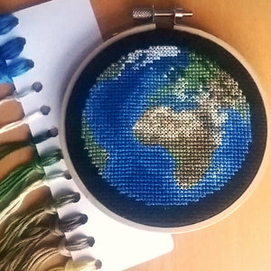 Planet Earth from Space Cross Stitch Kit