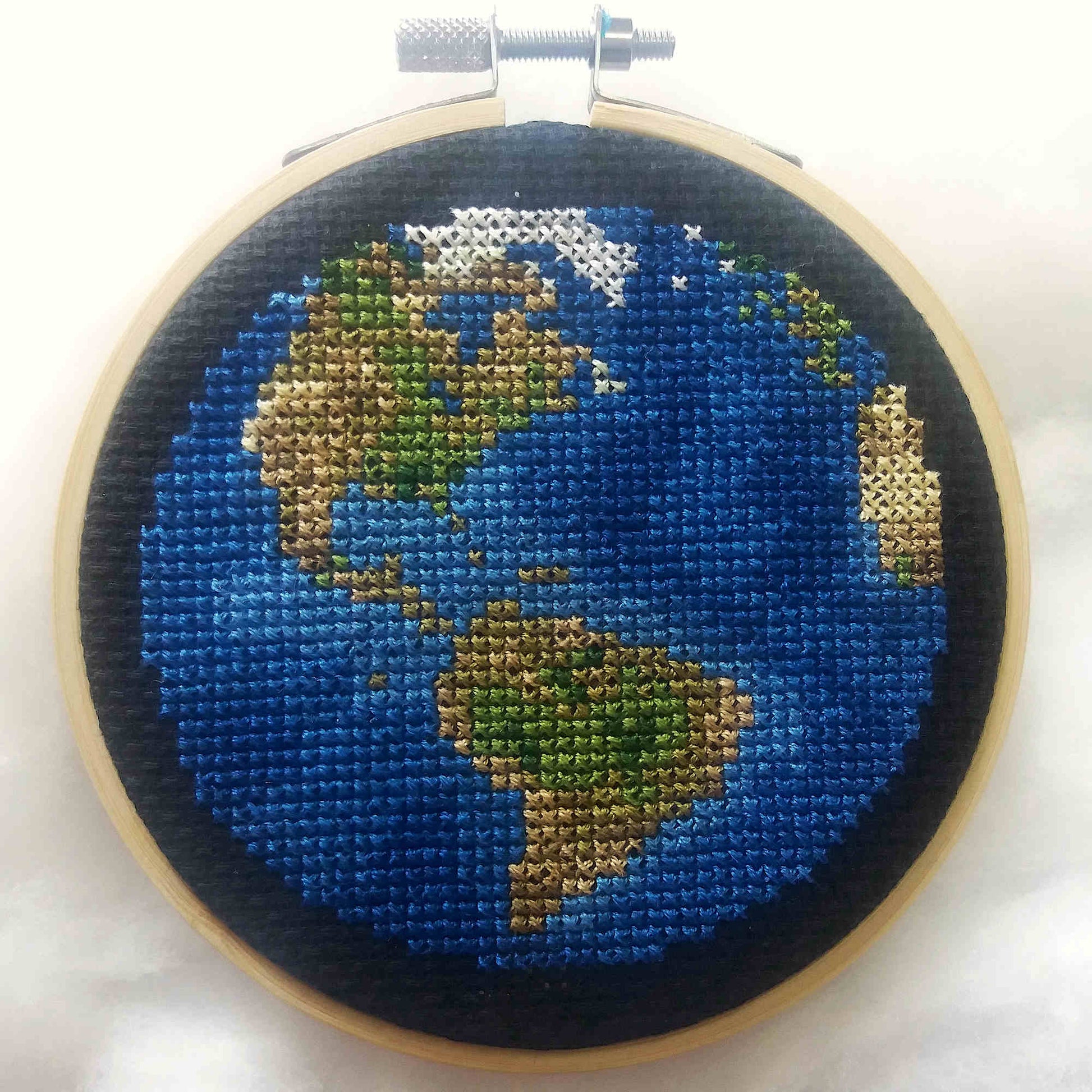 Planet Earth America View Cross Stitch