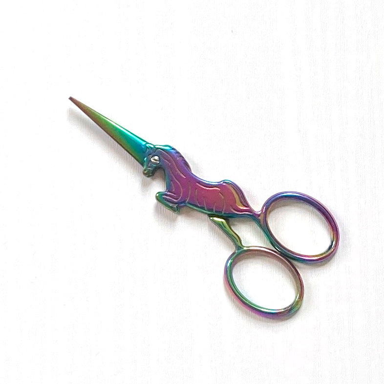 Unicorn rainbow embroidery scissors