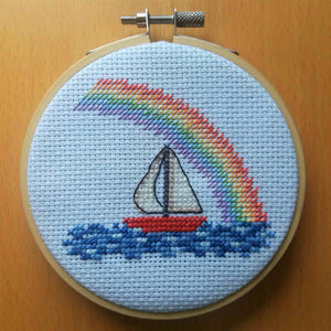 Sailing Boat and Rainbow Needlework Kit