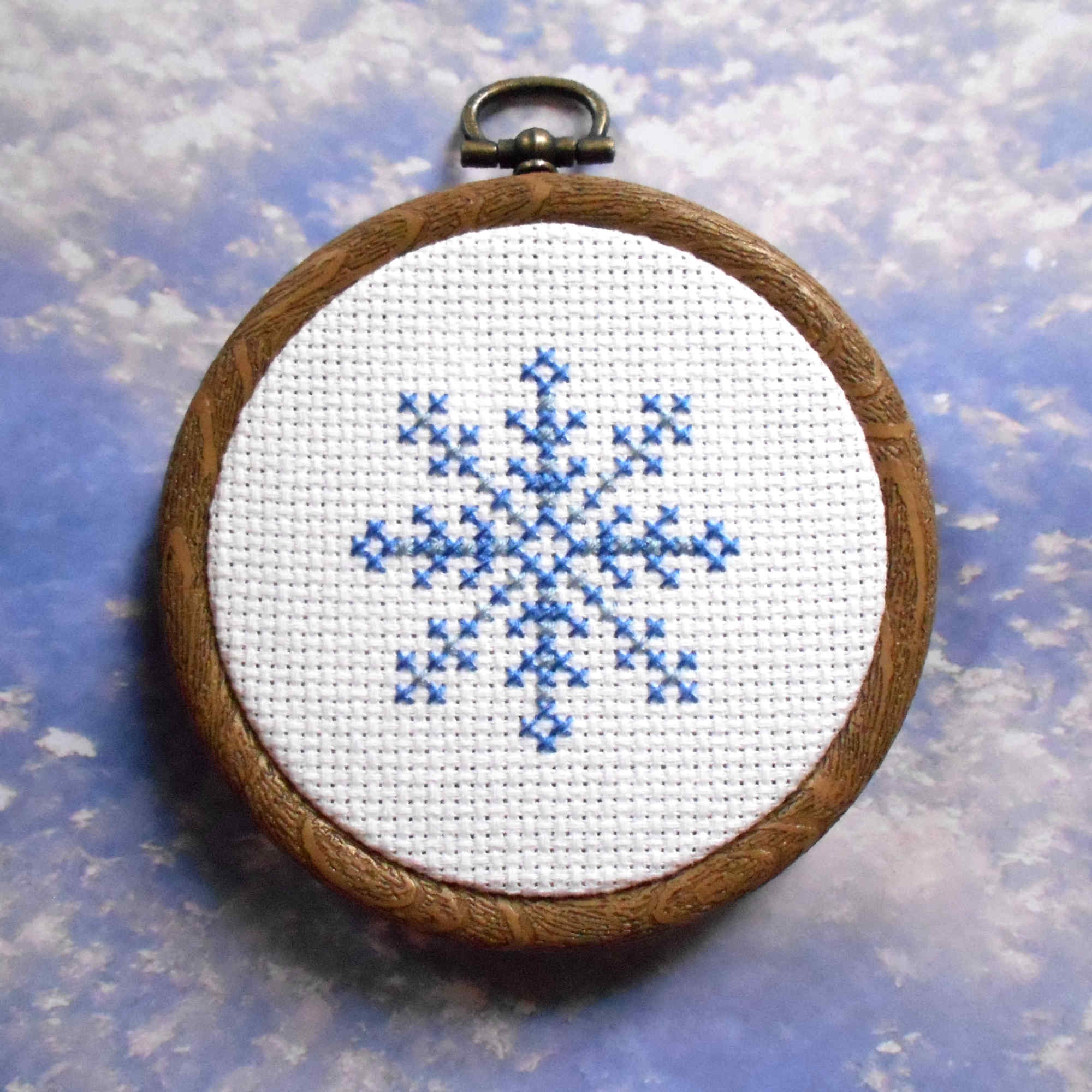 Snowflake Cross Stitch Christmas Tree Decoration