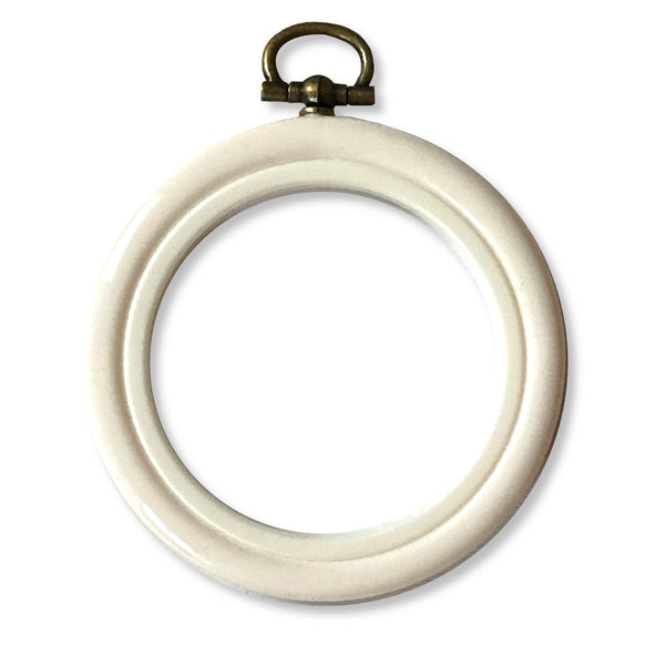 white 2.5inch flexi embroidery hoop